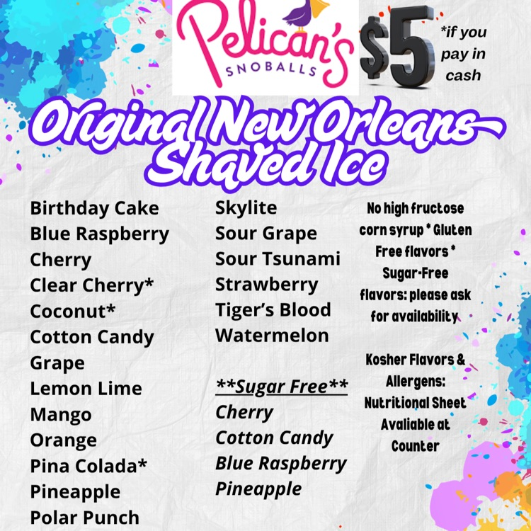 pelicans menu