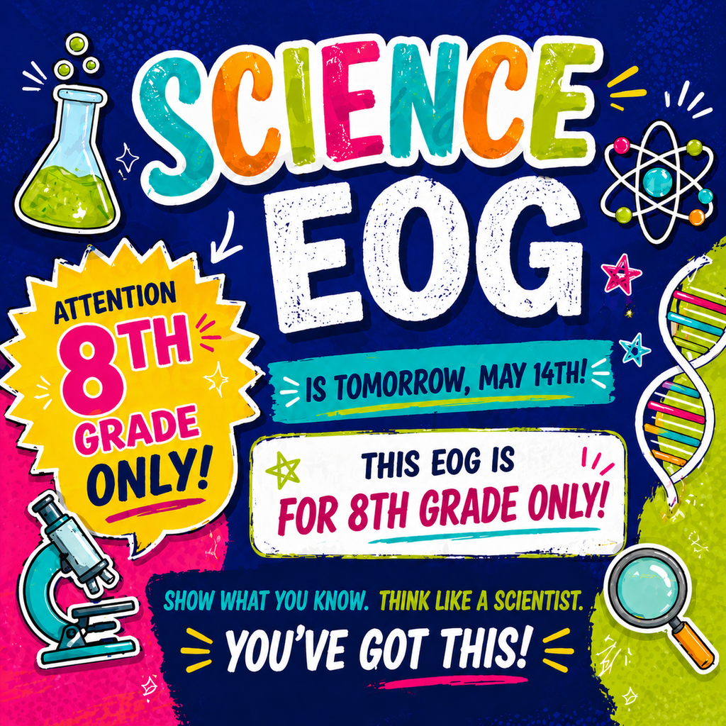 Science EOG is tomorrow, May 14th