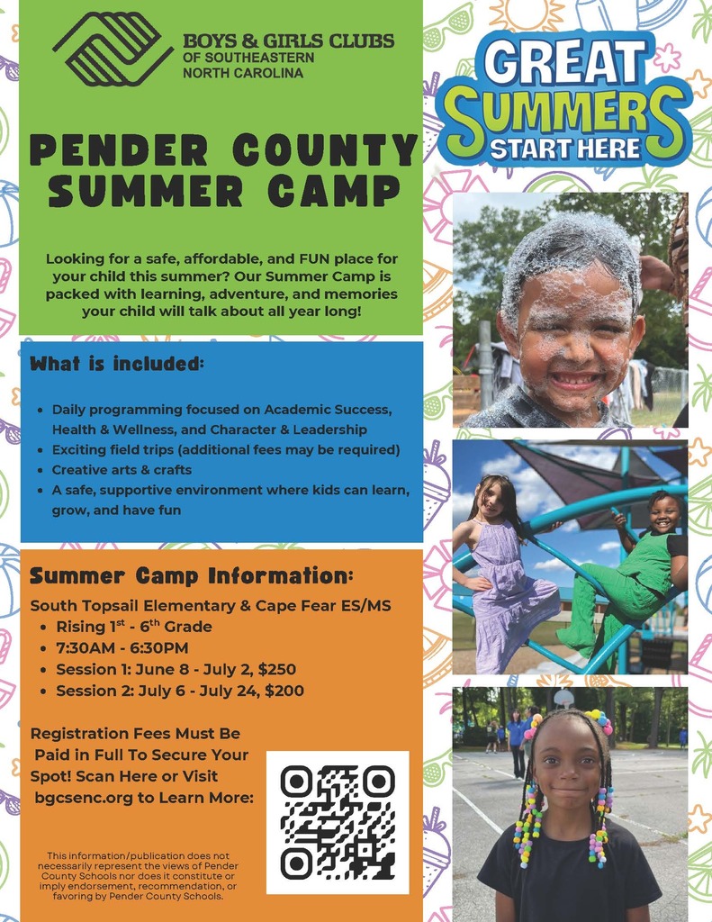 boys & girls club summer camp flyer (English)