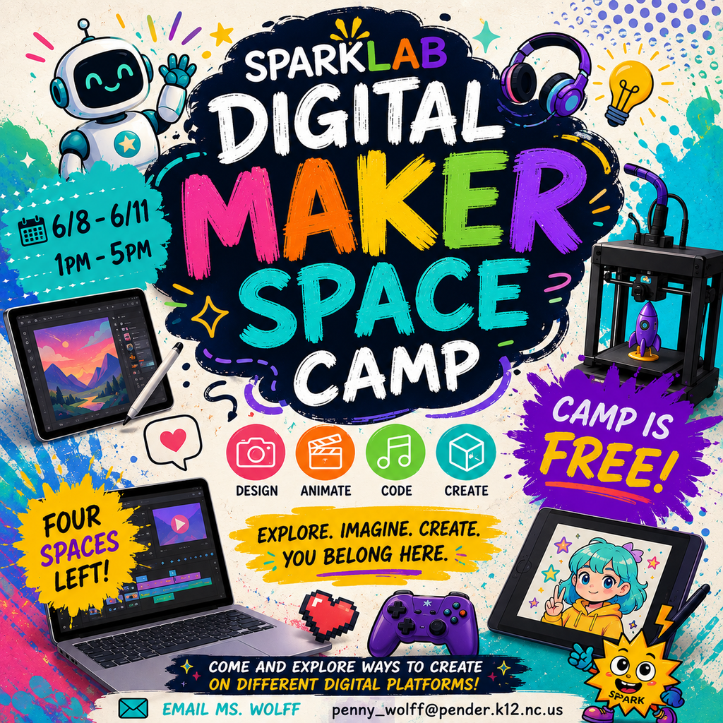 Spark Digital Maker Space Camp 6/8-6/11