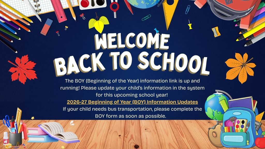 BOY  Information Link for the 2026-2027 School Year
