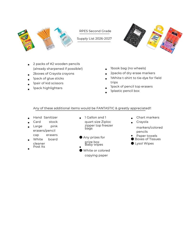 supply list