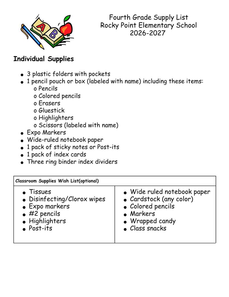 supply list