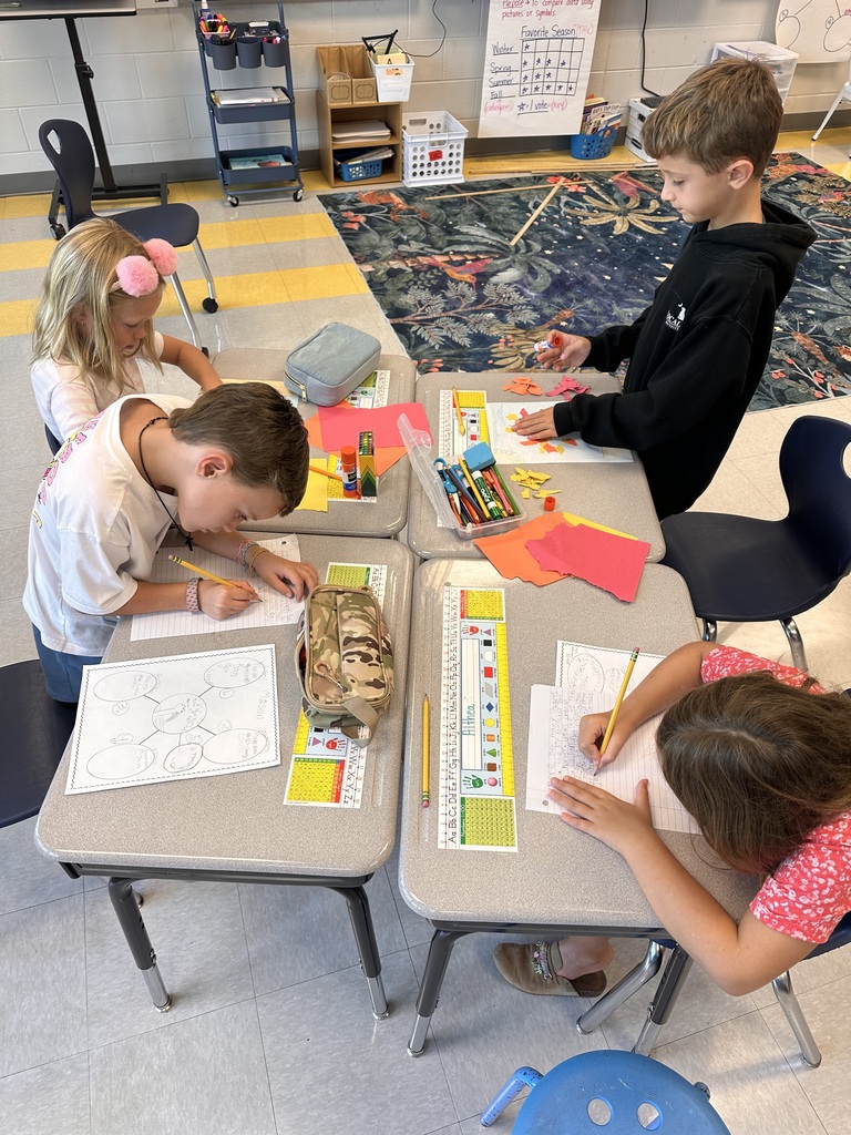 2nd grade students working at their tables