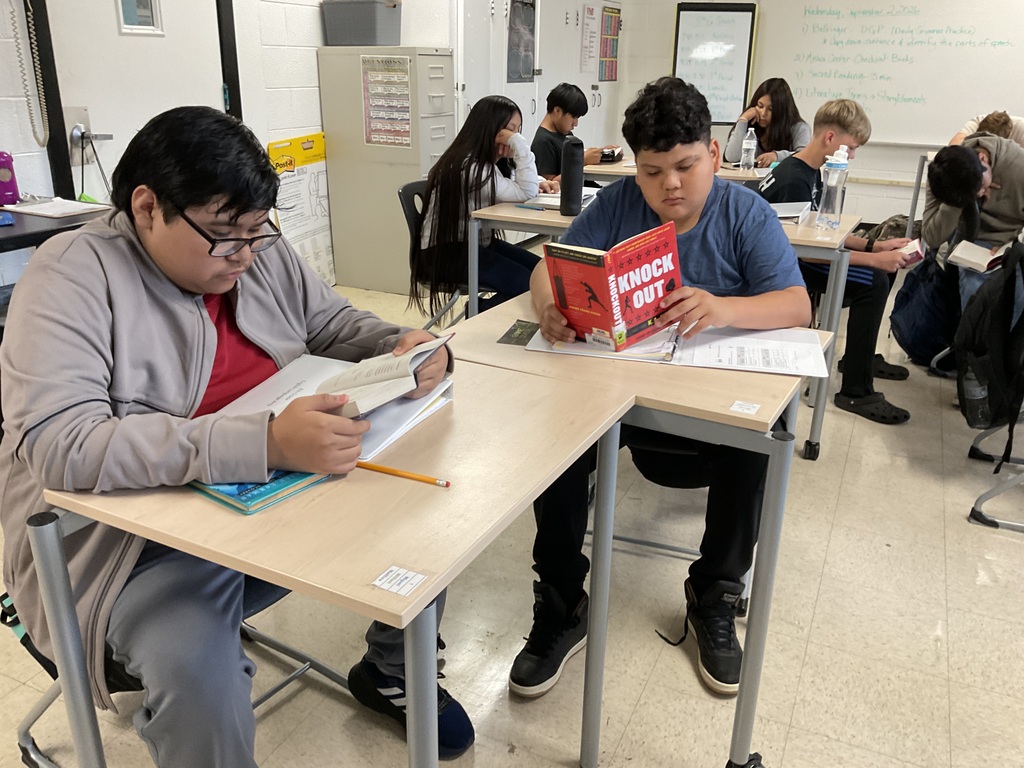 Reading in Mrs. Smith's 8th grade ELA class