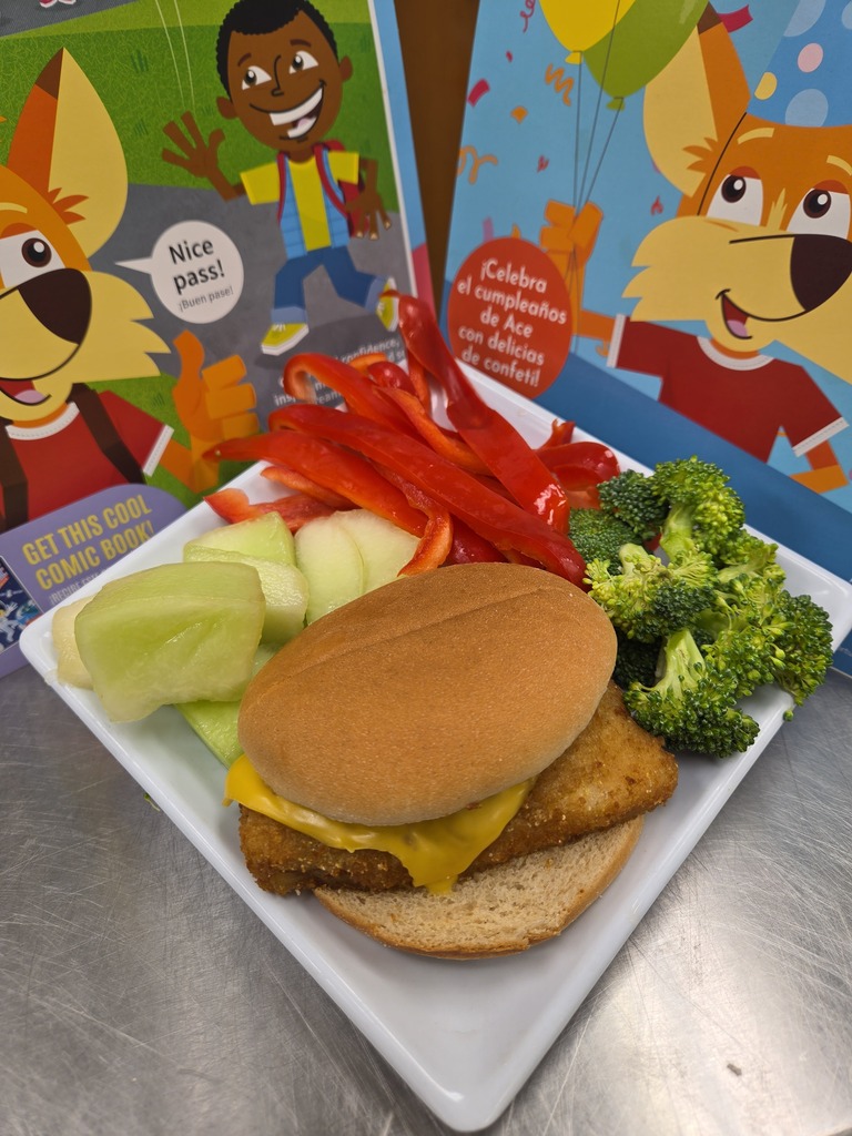 Fish sandwich on a plate with melon and vegetables