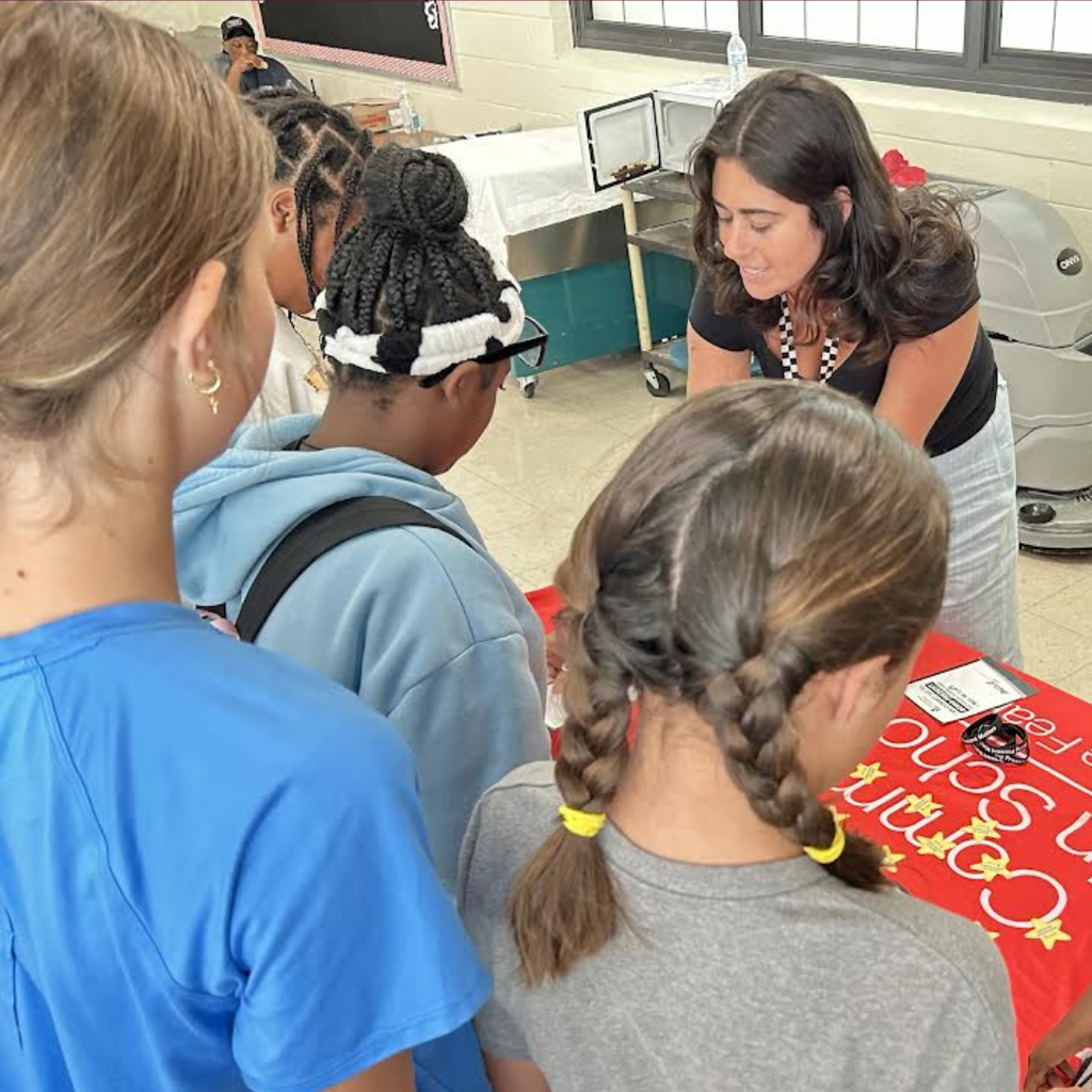 CIS students with teacher