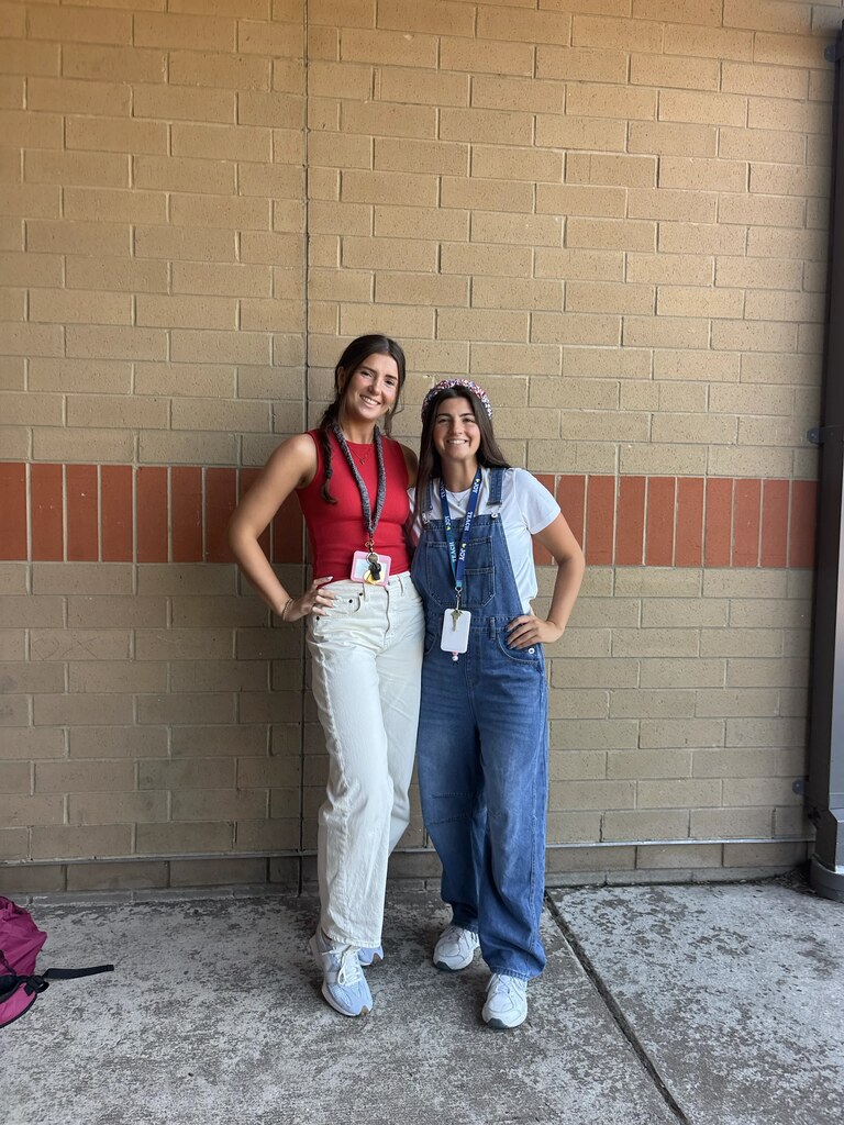 teachers wearing red white & blue