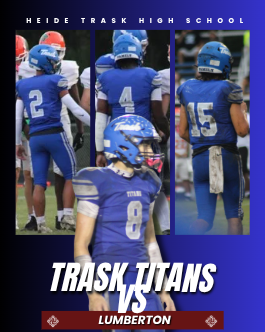 Friday Night, the Titans are back under the lights!! Come out on Friday, September 18, as Trask takes on Lumberton. Bring your friends, bring the energy, and show your support for the Titans as we take on another Friday night mashup. Lets pack the stands and make some noise for Trask!