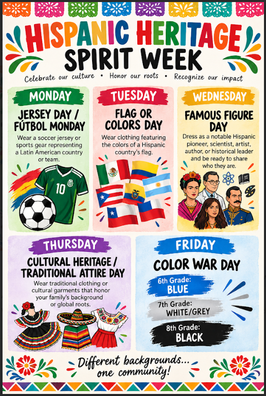 Day 2 of Hispanic Heritage Spirit Week is all about showing your colors!