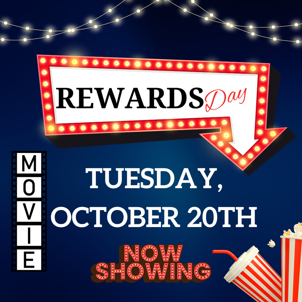rewards day movie and popcorn theme flyer