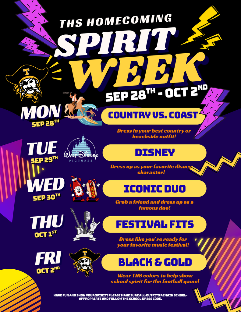 Spirit Week Schedule