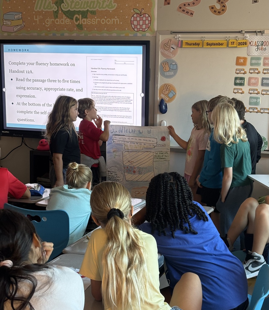 4th graders working on a group project