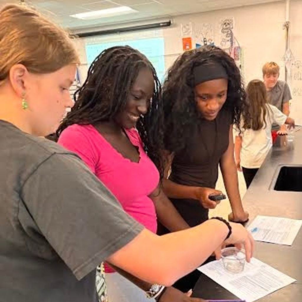 students in science class