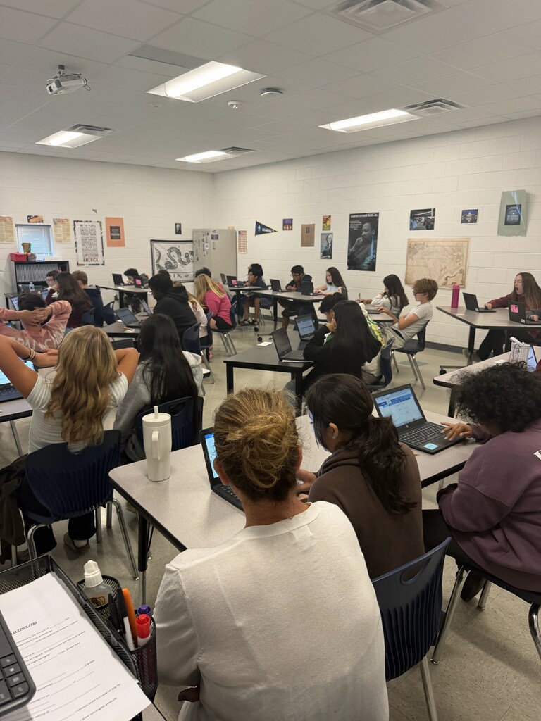 Mrs. Simmons visited our 8th grade Social Studies classes to help students explore an important question: What do you value in your work? (And yes — school counts too!) Great conversations about achievement, teamwork, creativity, and more as our Grizzlies start thinking ahead to their future careers.
