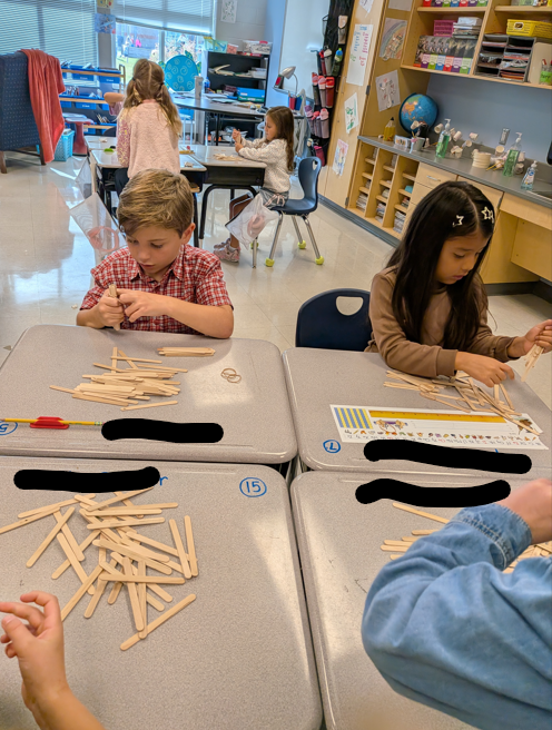 2nd graders learning about place value