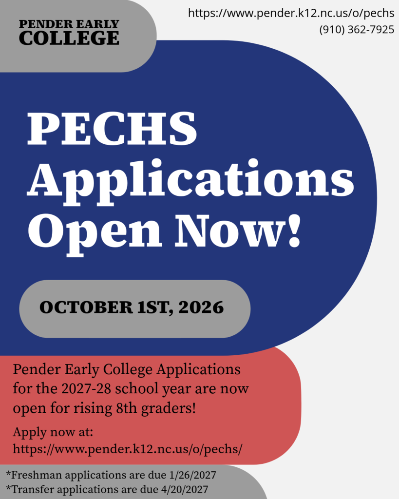 Flyer announcing PECHS applications are open and additional details