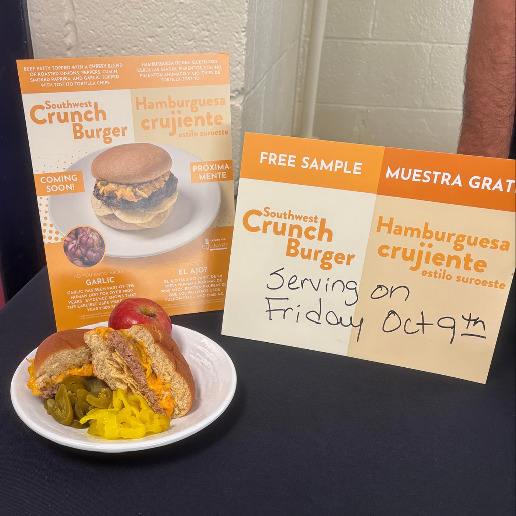sample of sandwich for students to try in cafeteria
