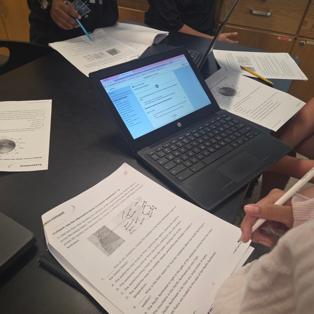 student work in science class