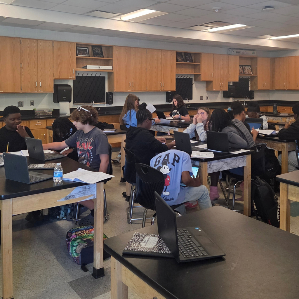 students in science class