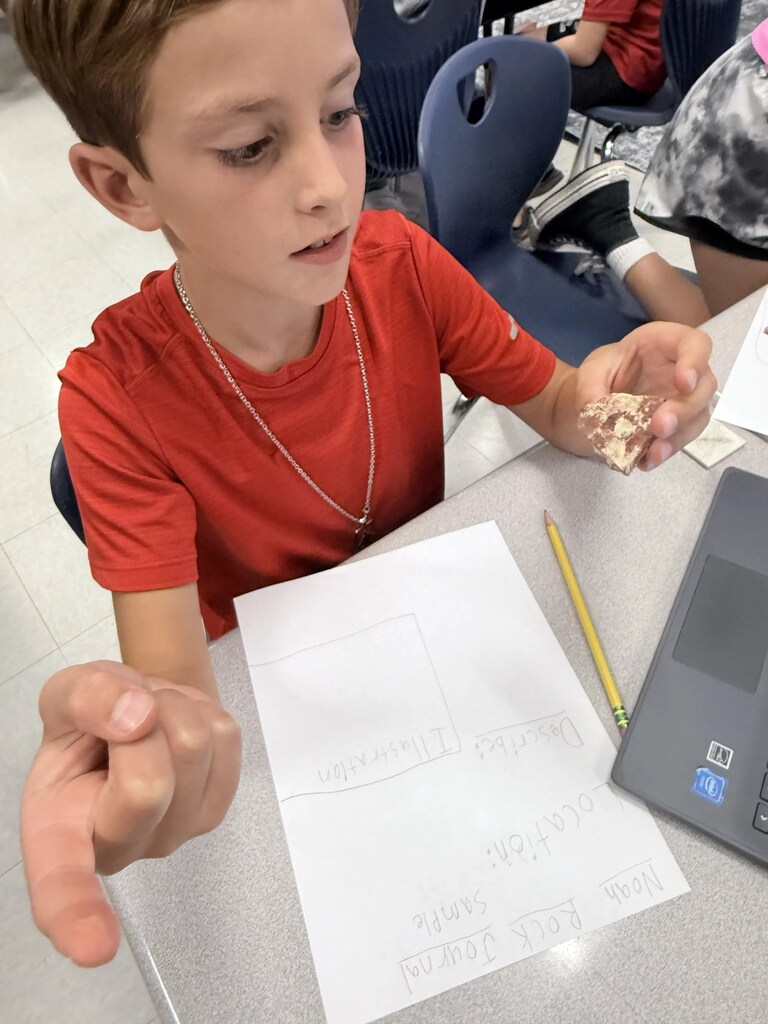 4th graders investigating rocks