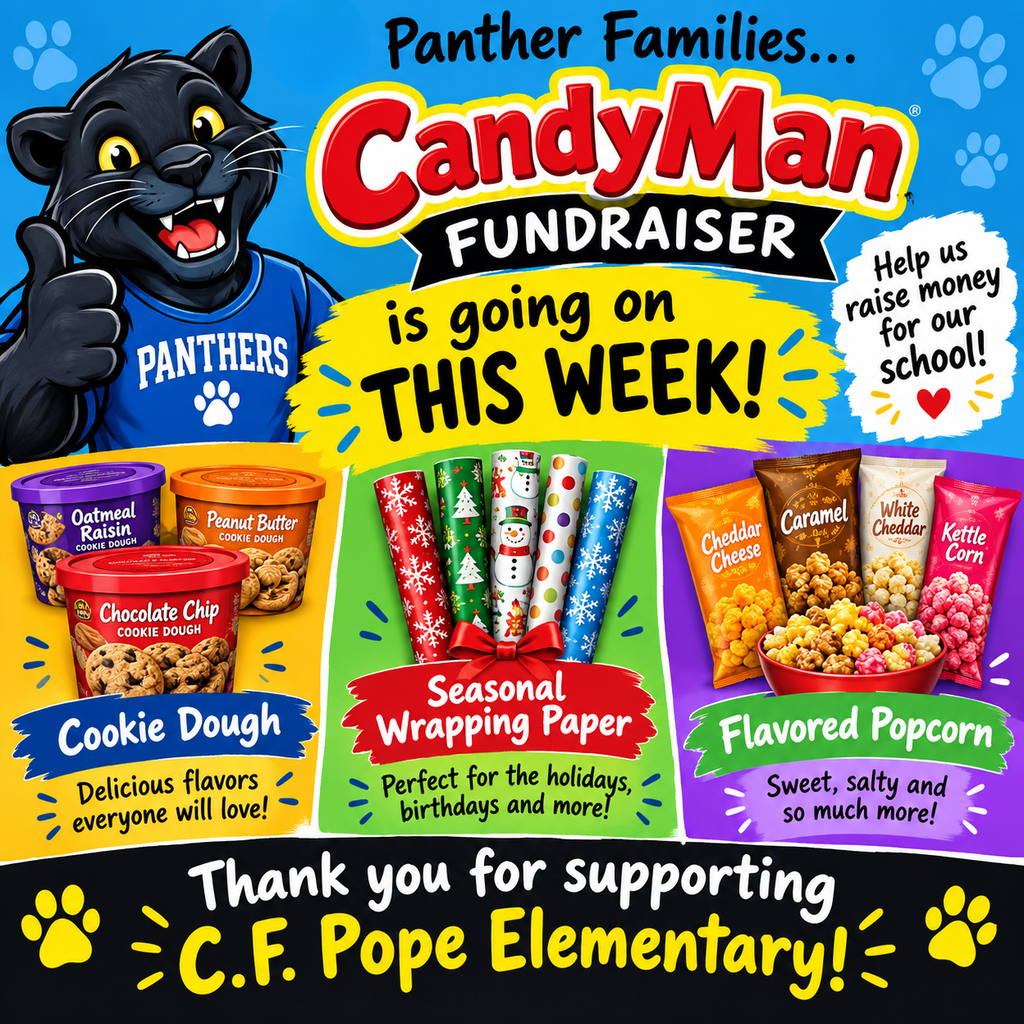 panther mascot with info and examples of items you can buy with the fundraiser