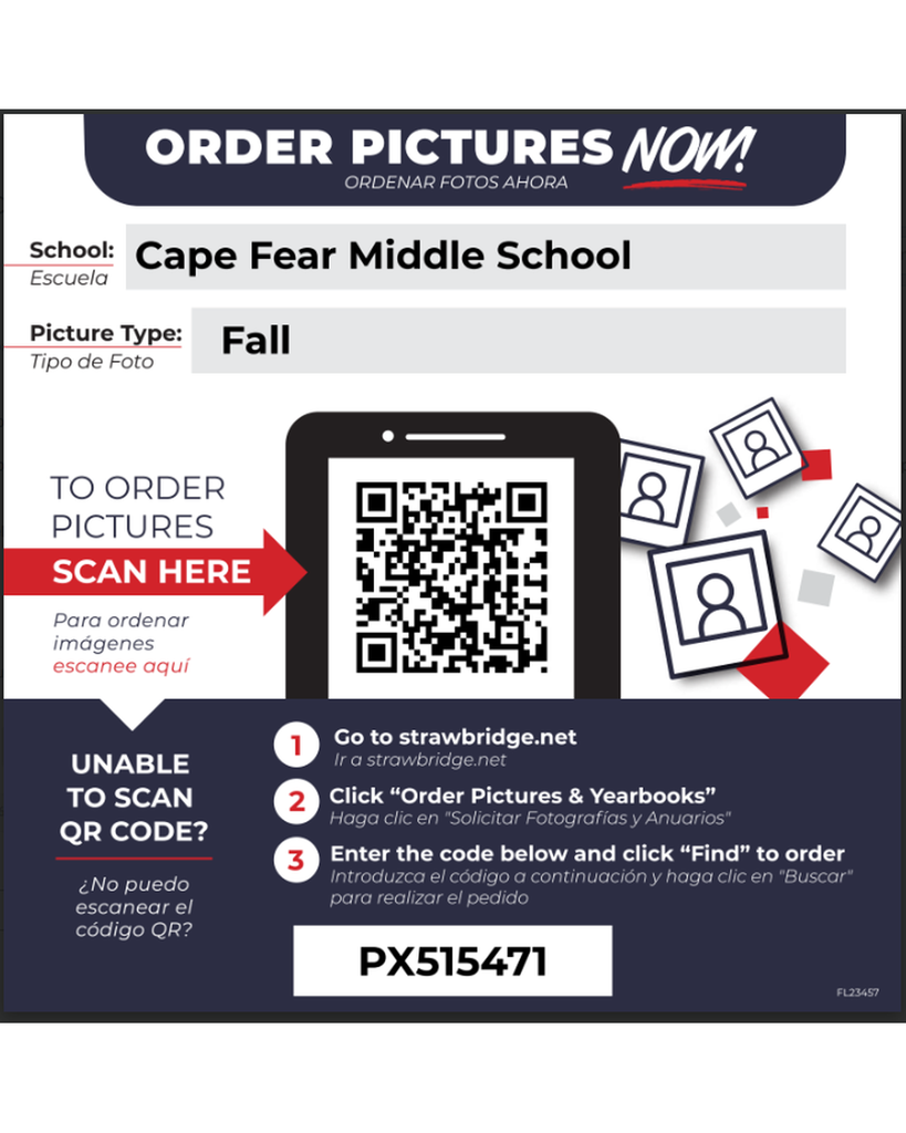 📸 Fall Picture Day is Almost Here! 🍂 Get ready to smile big, Cape Fear Middle School families! Fall Picture Day is coming up on Monday, October 12, 2026.