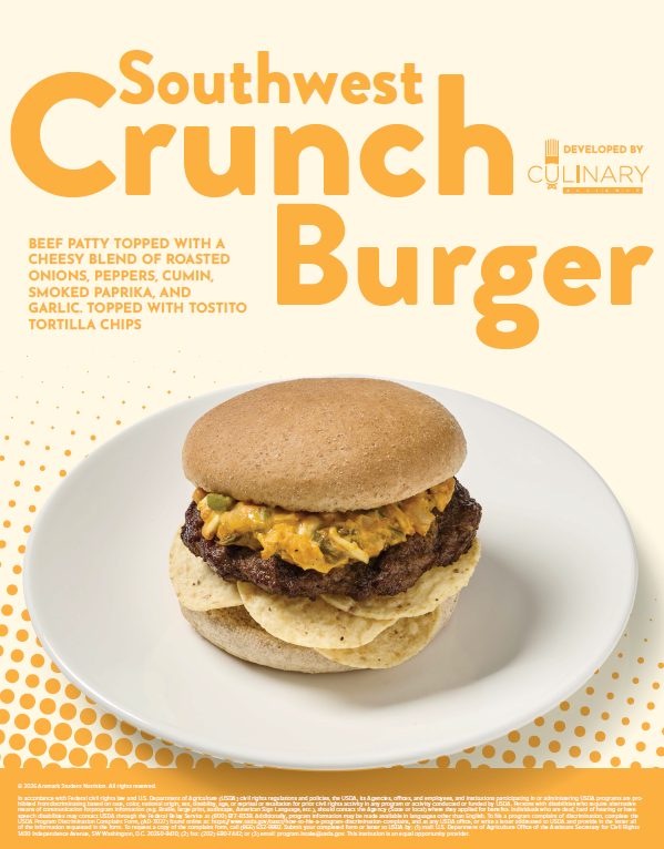 Promo poster for the Southwest Crunch Burger