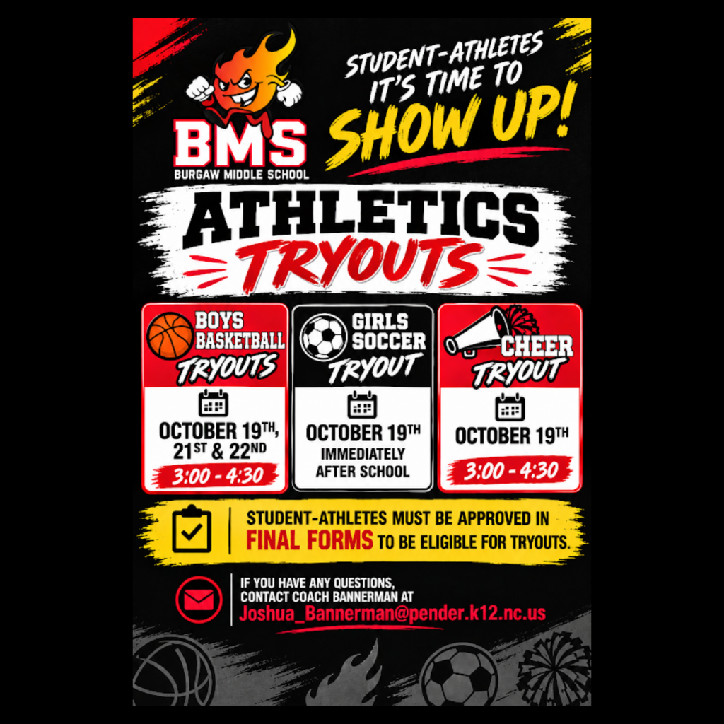 tryouts for sports flyer