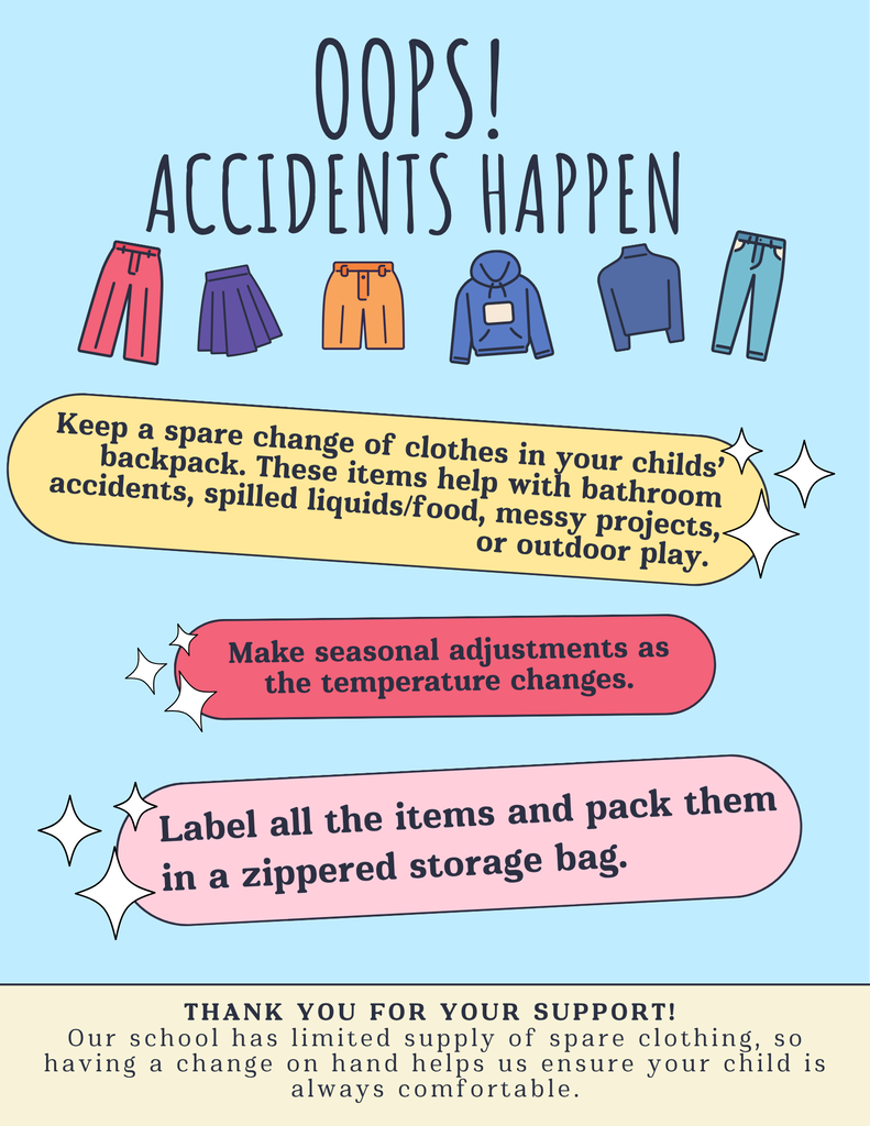 oops accidents happen pack extra clothes for school 