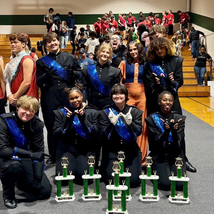 band with trophies