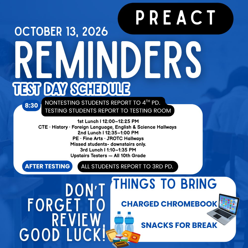 PreACT schedule