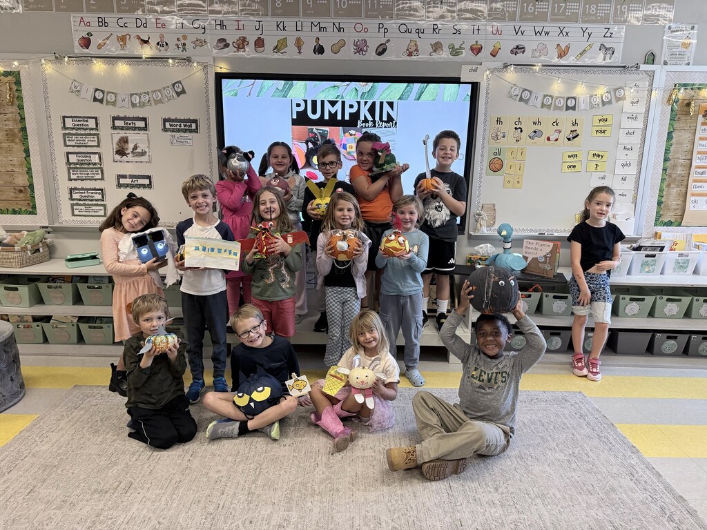 pumpking decorated to look like a book character