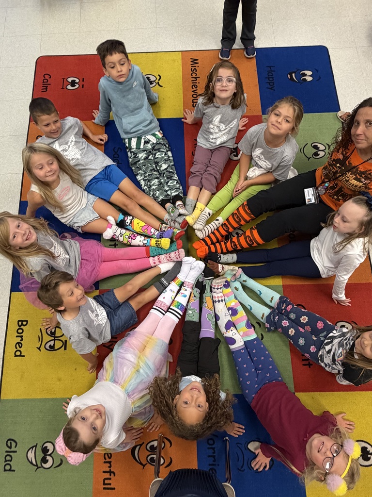 students wearing wacky socks