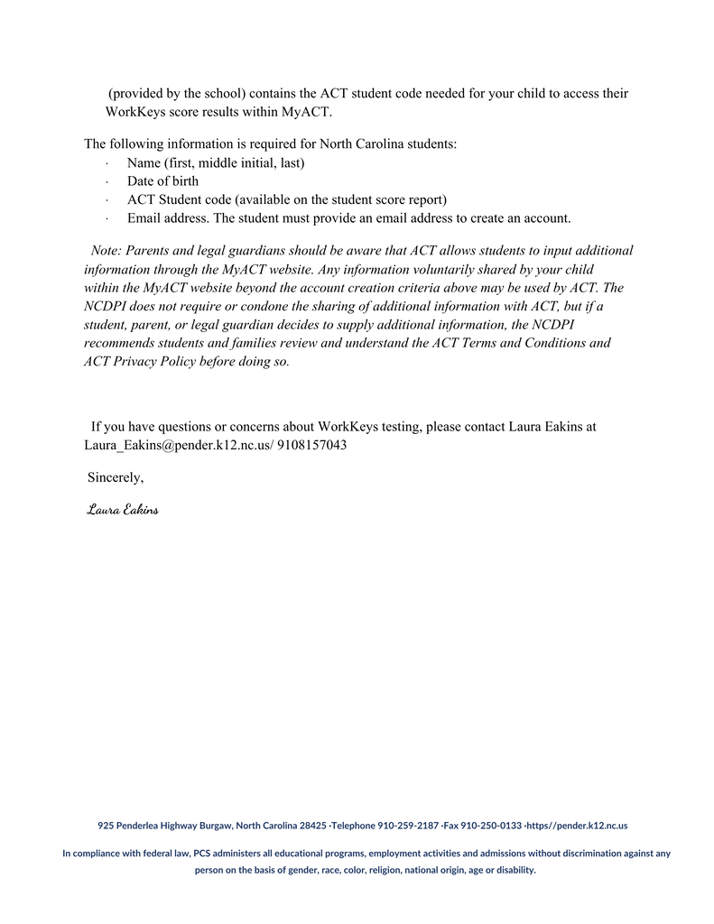 workkeys letter