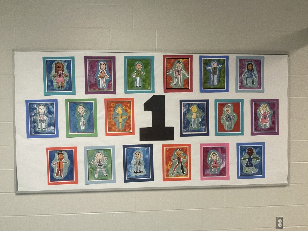 student art work hanging in the hallway