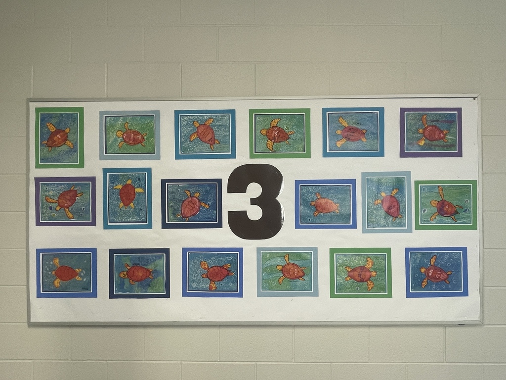 student art work hanging in the hallway