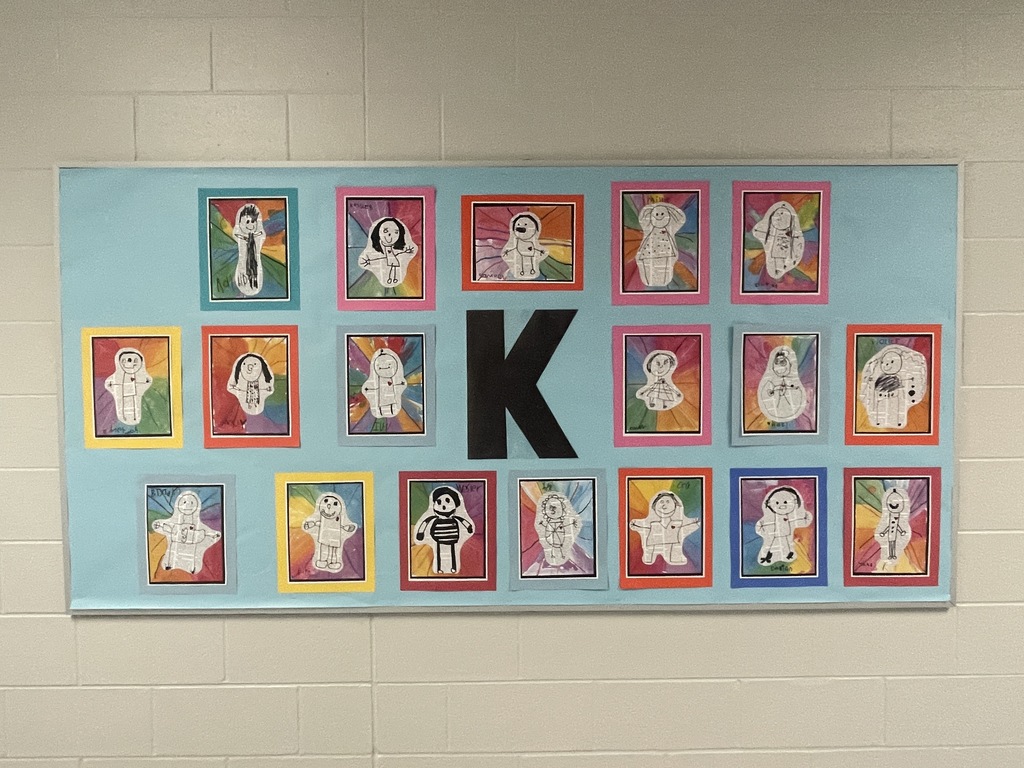 student art work hanging in the hallway
