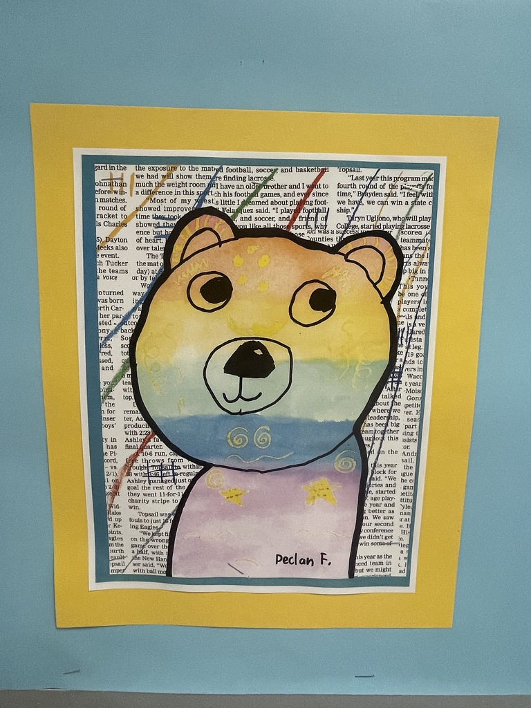 student art work hanging in the hallway