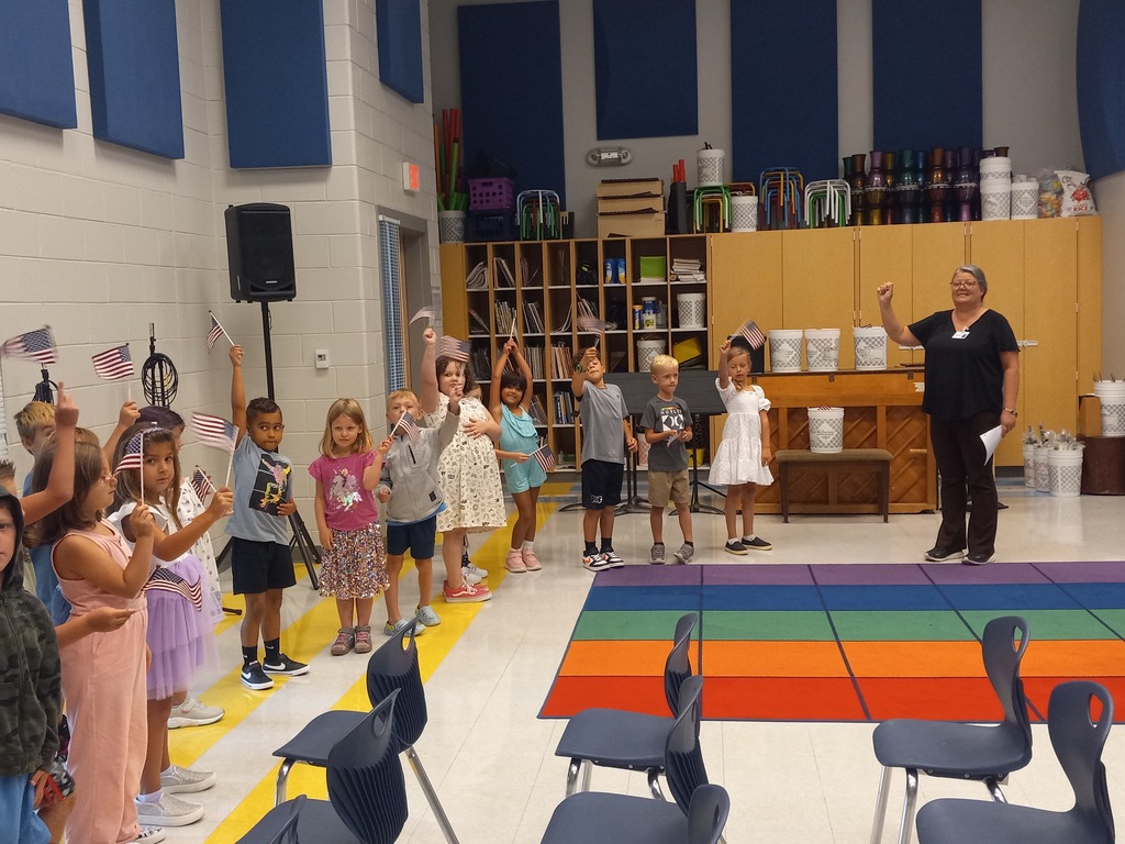 students in music class