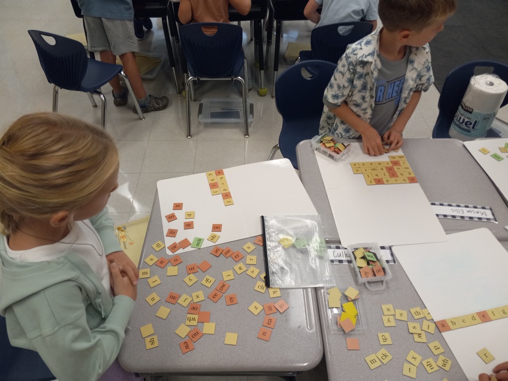 students working at desks