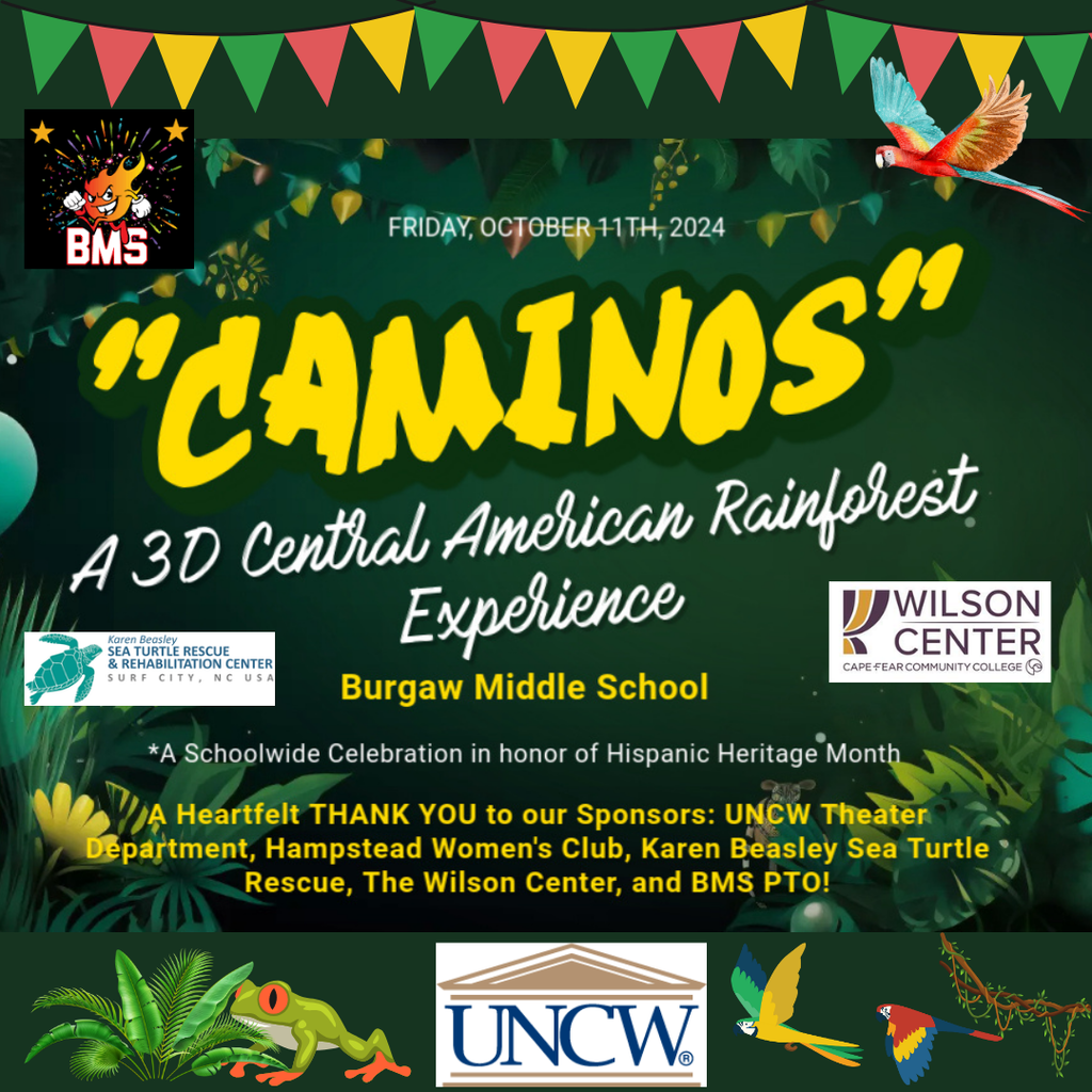 rainforest event flyer with info and graphics