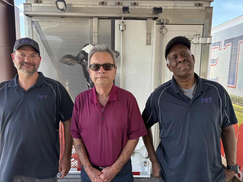 dean holmes and two of his drivers from PET dairy