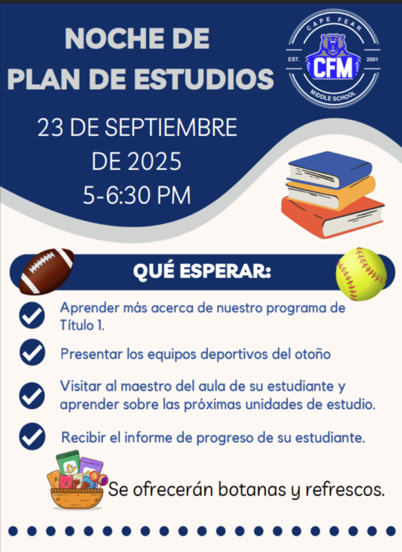 Curriculum Night Flyer - Spanish