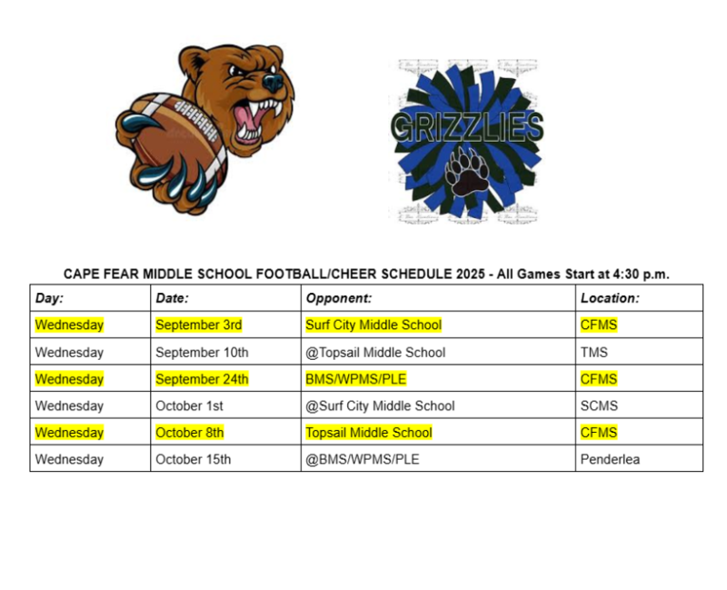 Athletic Schedule 2