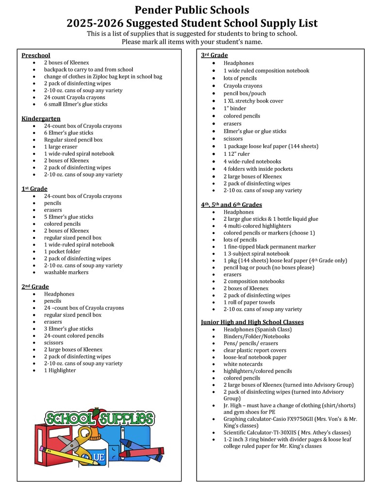 school supply list 2025-2026docx