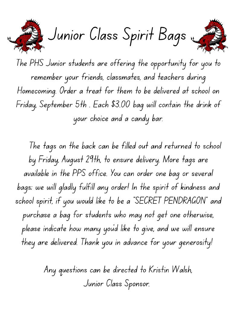 Spirit Bag Letter