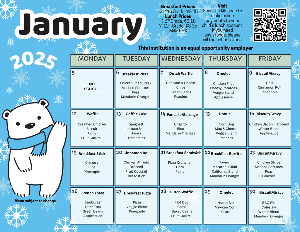 White and Blue Playful Illustrated January 2025 Cartoon Calendar (1)
