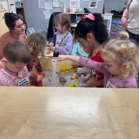 playing in the sand area