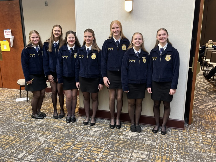 State Seventh Place Conduct of Chapter Meetings: Reese Kelly, Amaryn Bodlak, Adyson English, Ryann Volk, Briar Rose Dutcher, Joy Trimble, Laney Timm